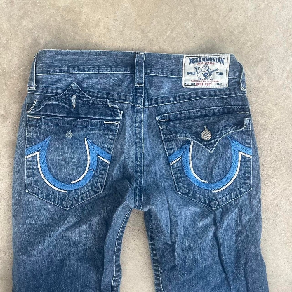 Y2K 2000s Baggy Bootcut True Religion Ricky Jeans size 34"